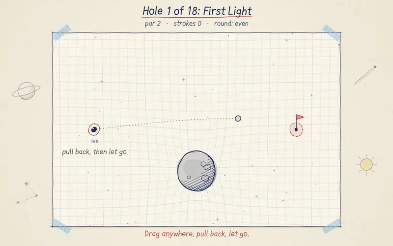 Slingshot your ball around planets. 18 holes across the solar system.